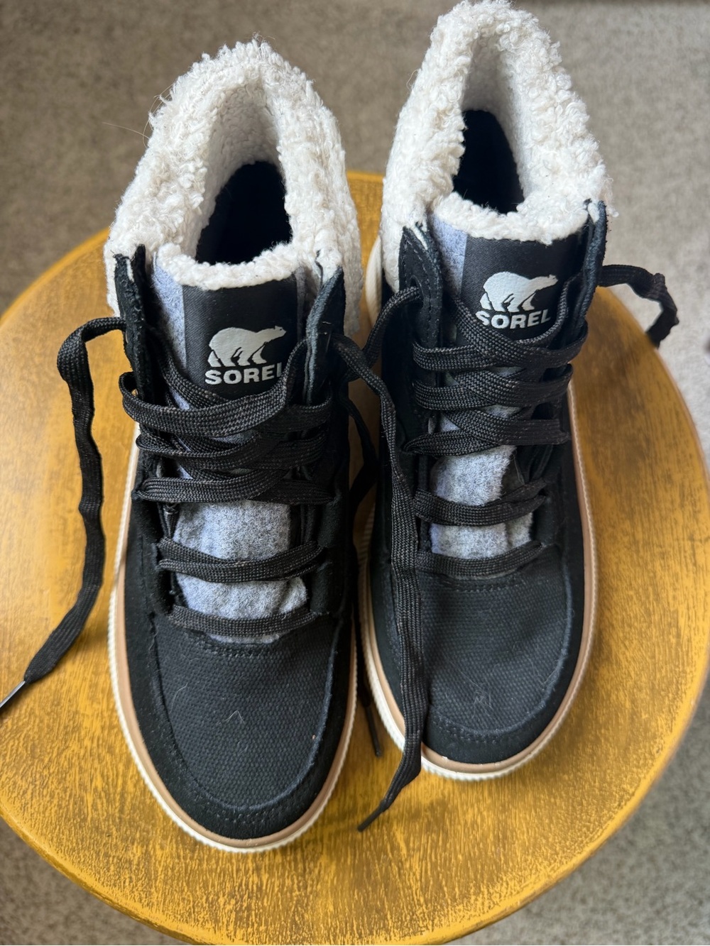 Sorel Black Sherpa-Lined High-Top Sneakers